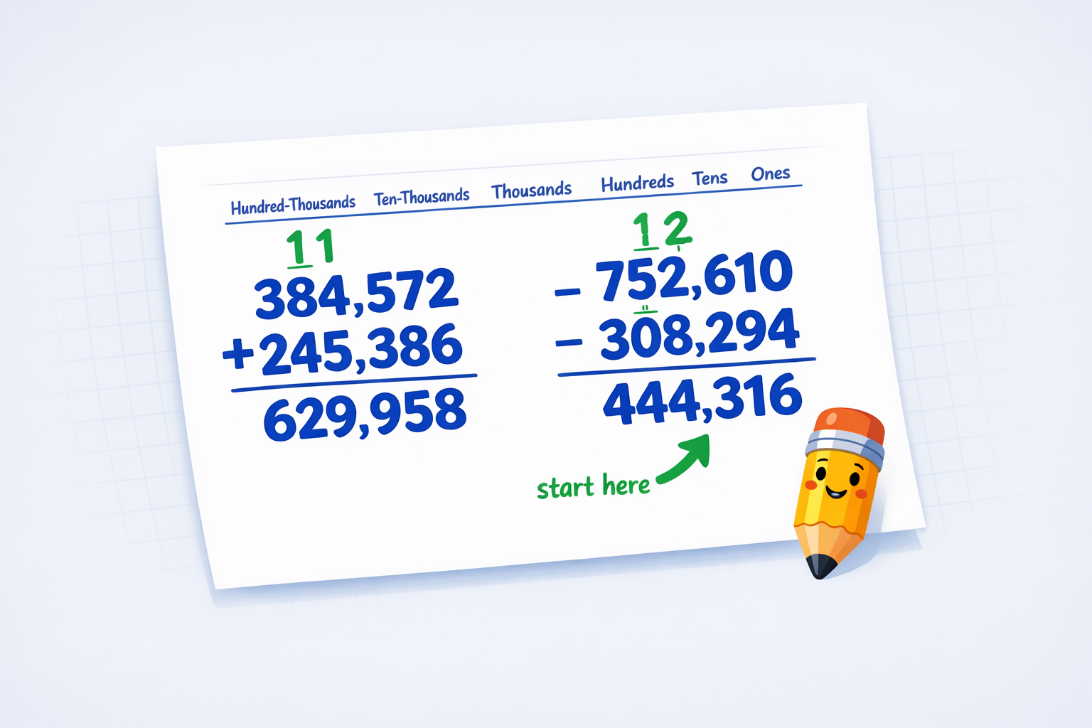 Add and Subtract Up to 999,999